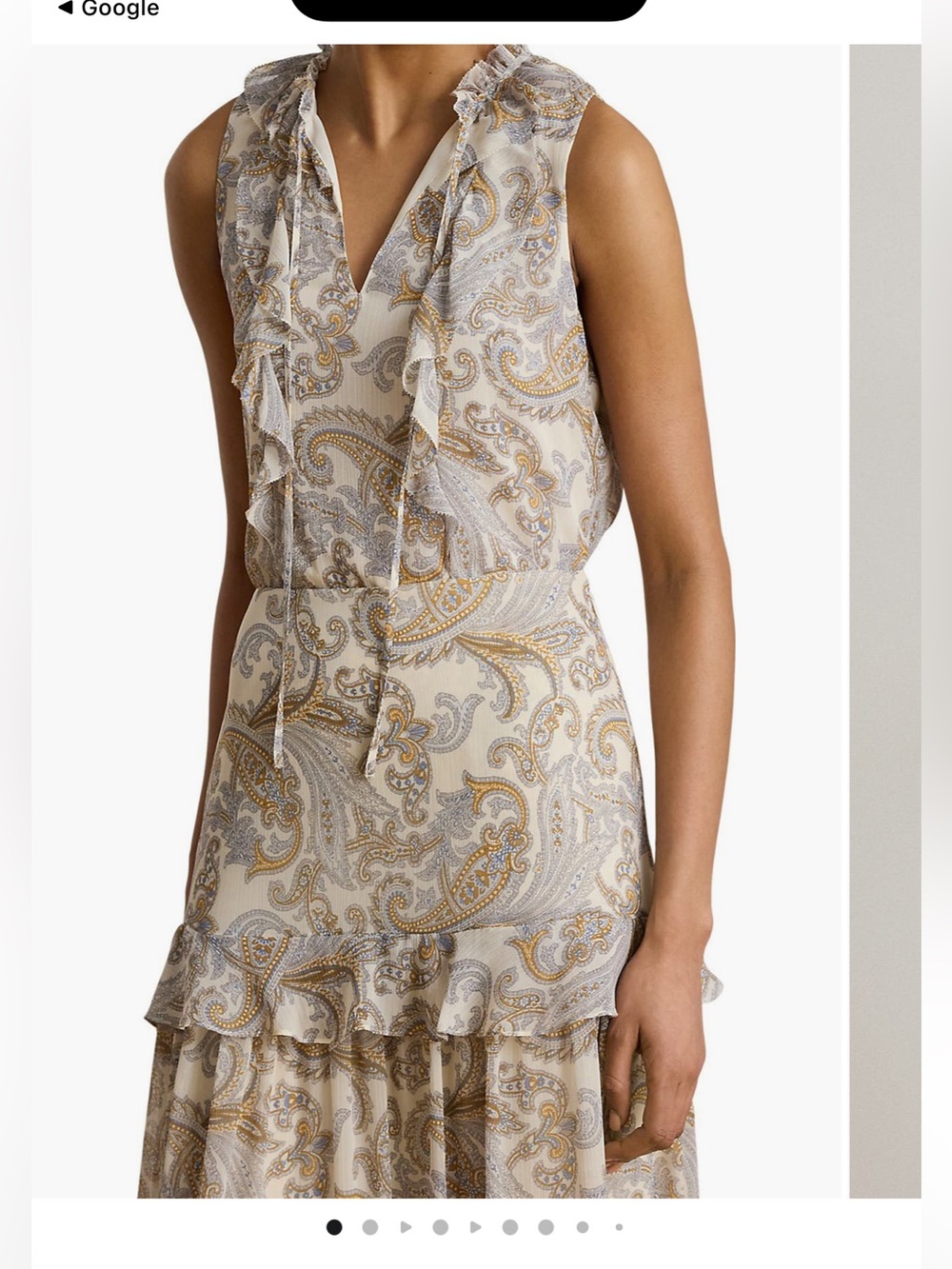 Ralph Lauren Cream and Tan Paisley Tiered Maxi Skirt and matching top set - Picture 2 of 5